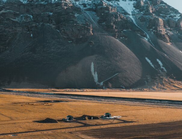 Glass igloo cool cation in south iceland