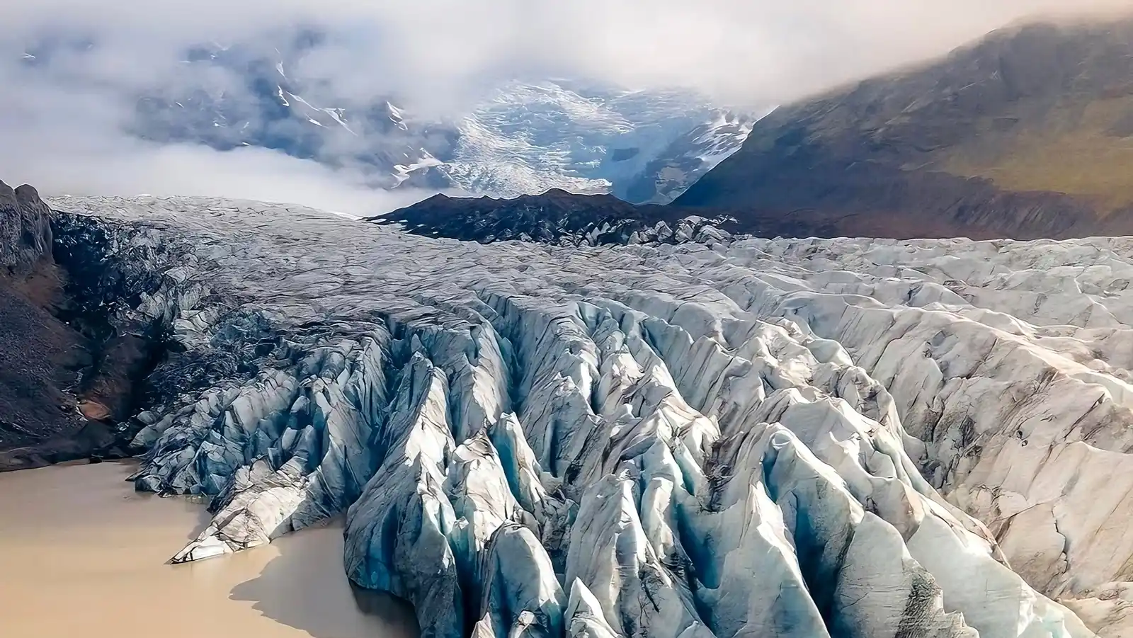 Solheimajokull glacier blue ice crevasses guided walk Iceland