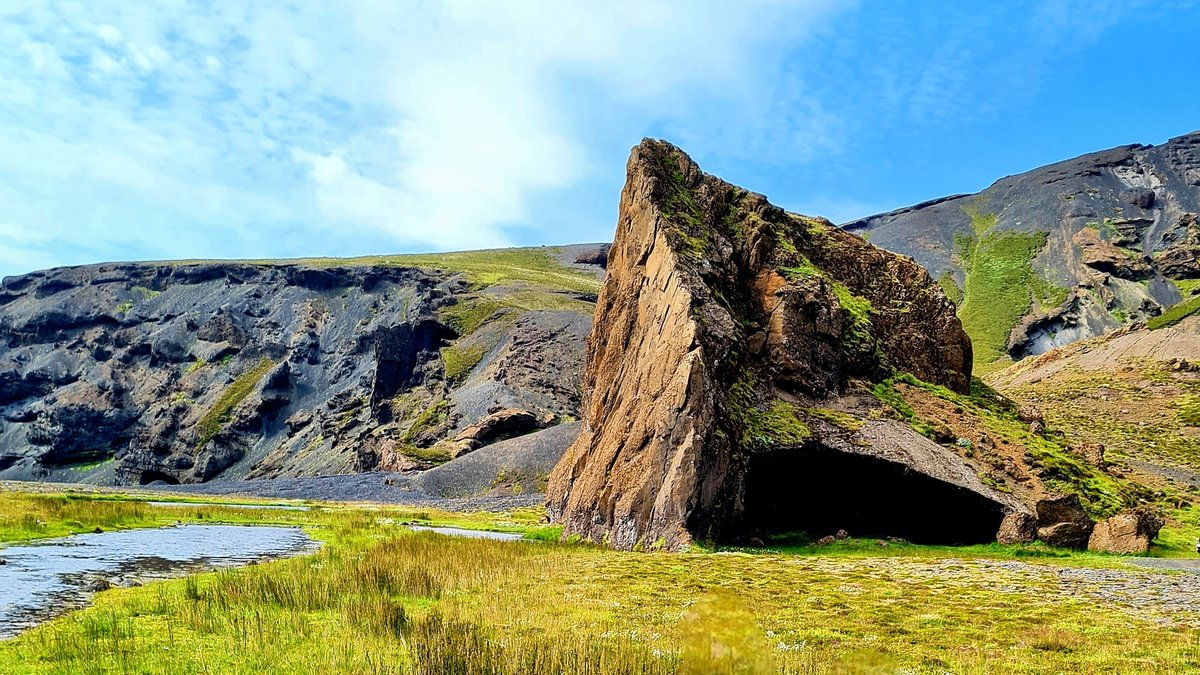 Moss-covered lava rocks