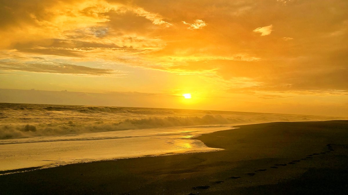 Black sand volcanic landscape